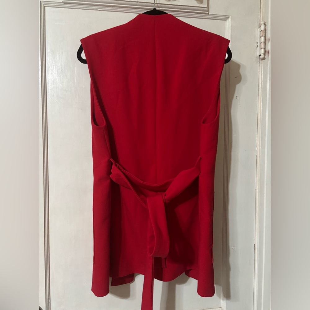 Zara Vibrant Red Open Front Vest - Picture 6 of 11